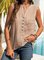 Plain Cotton Casual Sleeveless Shirts & Tops