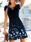 Short Sleeve Printed V Neck Floral Dresses