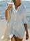 Shawl Collar Solid Half Sleeve Shift Dresses