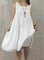 Linen Sleeveless Shift Crew Neck Casual Dresses