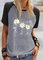 Short Sleeve Casual Sunflower Color-Block Shirts & Tops