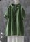 Cotton Short Sleeve Plain Shirts & Tops
