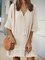 Plain Cotton-Blend Short Sleeve Holiday Dresses