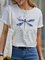 Casual Printed Cotton-Blend Crew Neck Shirts & Tops