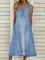 Plain Sleeveless V Neck Casual Dresses