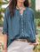 Cotton-Blend Holiday V Neck Shirts & Tops