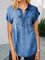 Pockets Casual Denim Shirts & Tops