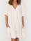 Solid Half Sleeve V Neck Shift Dresses