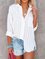 Casual 3/4 Sleeve Cotton-Blend Shirts & Tops