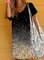 Ombre/tie-Dye Short Sleeve V Neck Dresses