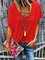 Red Casual Solid Top