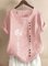 Short Sleeve Crew Neck Casual Cotton-Blend Shirts & Tops