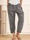 Casual Straight Pockets High Waist Polyester Pants