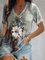 Short Sleeve Cotton-Blend V Neck Shirts & Tops