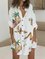Printed Shirt Collar Long Sleeve Casual Dresses