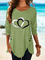 Cotton-Blend Casual Crew Neck Shirts & Tops