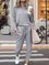Casual Crew Neck Cotton-Blend Sport Suits