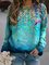 Round Neck Cotton-Blend Shift Casual Sweatshirt