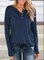 V Neck Shift Casual Long Sleeve Shirts & Tops