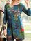 Casual Floral Long Sleeve Crew Neck Shirts & Tops