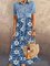 Printed Short Sleeve Shift Casual Dresses