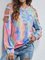 Casual long-sleeved gradient printed off-the-shoulder Shirts & Tops
