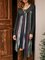 Geometric Long Sleeve Shift Cotton-Blend Dresses