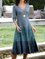 Casual Long Sleeve V Neck Dresses