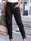 Solid Cropped Casual Plus Size Pocket Button Lounge Pants