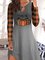 Shift Crew Neck Printed Long Sleeve Dresses