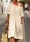 Long Sleeve Shift Plain Dresses