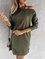 Long Sleeve Crew Neck Beach Plain Dresses
