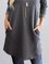 Crew Neck Cotton-Blend Plain Long Sleeve Dresses