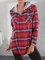 Hooded Grid Casual Tops