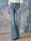 Casual Plain Flare Leg Pants