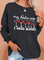 Christmas I NEED GLASSES Letter Crew Neck Sweatshirt