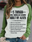 Cotton Blends Letter Crew Neck Sweatshirt