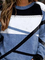 Casual Round Neck Color Block Sweatshirt
