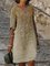 Ombre Casual V Neck Cotton Blends Dresses