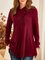 Plain Elegant Lapel Buttons Decoration Long Sleeve Casual Tunics