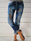 Casual Straight Mid Waist Denim Jeans