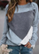 Crew Neck Geometric Casual Sweatshirt