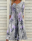 V Neck Floral Loosen Dresses