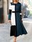 Round Neck Color Block Print Casual Long-sleeved Maxi Dress