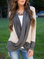 V Neck Loosen Color Block Shirts & Tops Cross-knot top