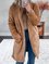 Casual Fuzzy Lapel Collar Loosen Md-long Coats