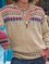Holiday Geometric Print Round Neck Long Sleeve Casuall Sweater