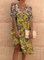 Plus Size Vintage Boho Holiday Casual Half Sleeve Shift Casual Dresses