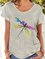 Cotton Blends Casual Crew Neck Shirts & Tops