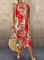 Crew Neck Vacation Loosen Women Dress